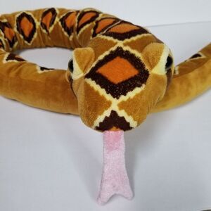 The Petting Zoo Jumbo Rattlesnake w/Rattle Plush 55"-56" Schlitterbahn Embroided